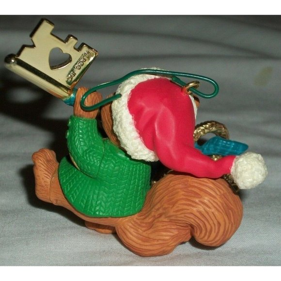 Carlton Cards Squirrel New Home 1997 Key Christmas Ornament Santa Hat - Picture 2 of 4